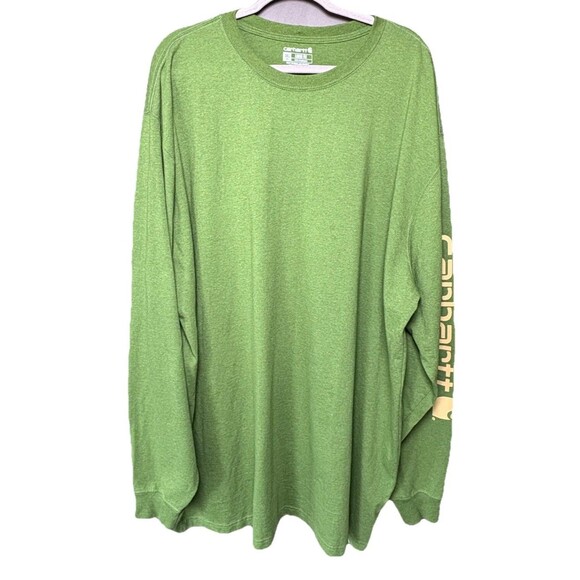 Carhartt Long Sleeve Pocket T-Shirt Men’s 3XL Tall Loose Fit Green Workwear - Picture 2 of 9